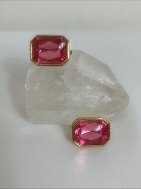 Trifari Vintage Pink Clip On Earrings